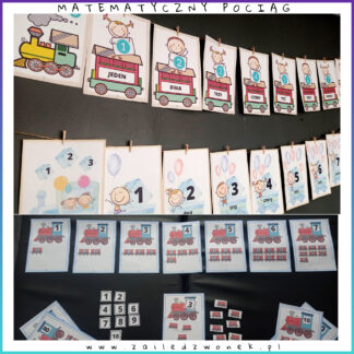 Matematyczny pociąg - plansze edukacyjne