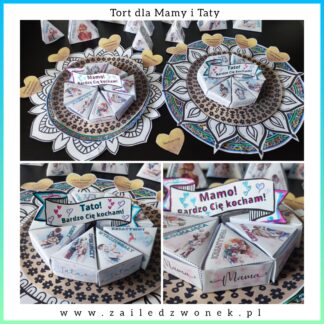 Torcik dla Mamy i Taty - pudełeczka.