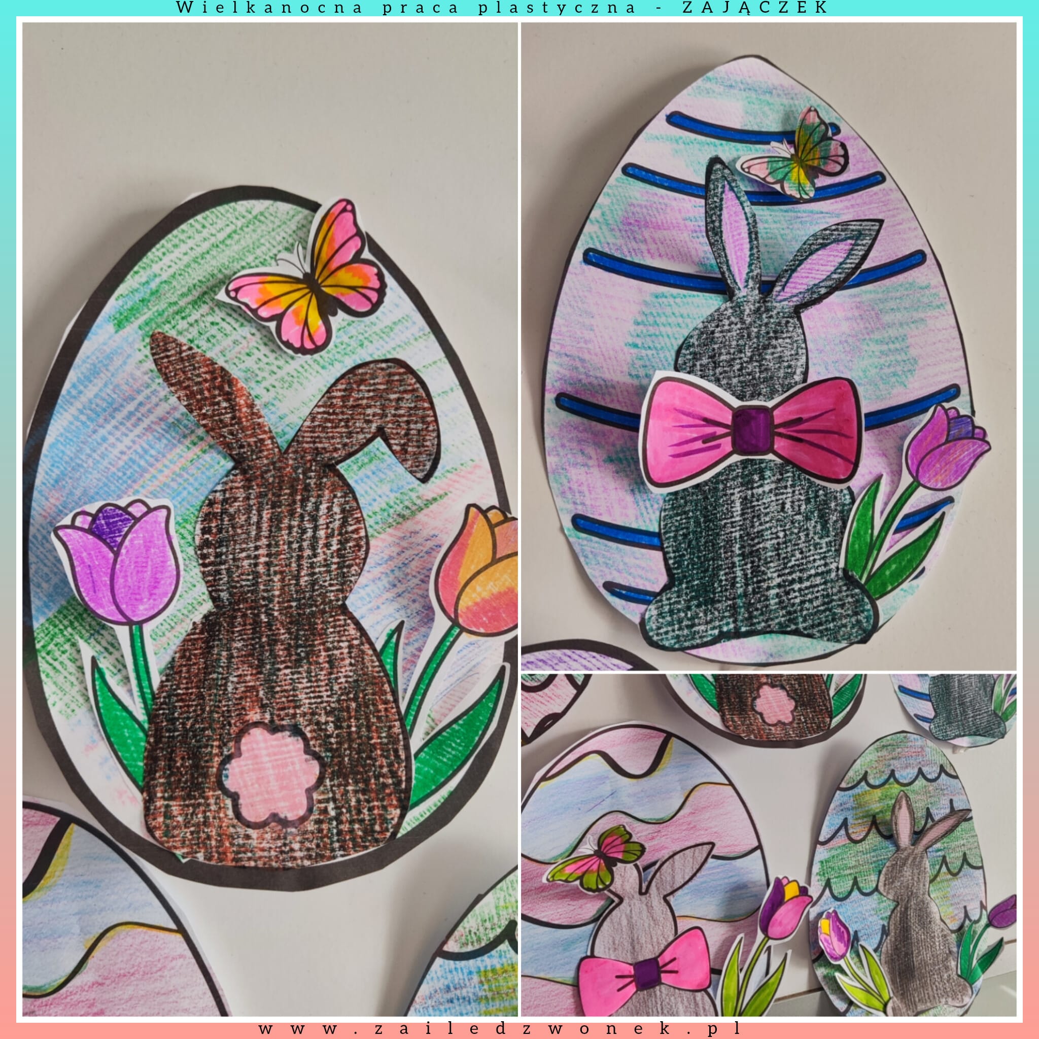 Wielkanoc - praca plastyczna - ZAJĄCZEK - obrazek 2
